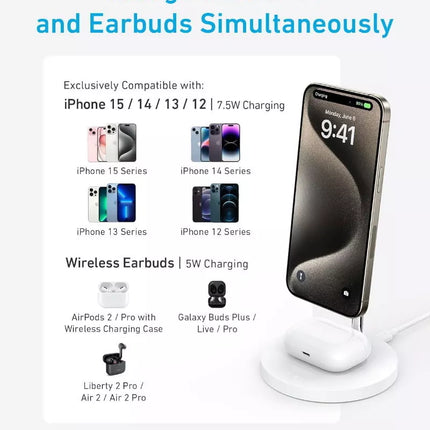 Choetech 2-in-1 MagSafe iPhone Magnetic Wireless Charger Stand iPhone 16
