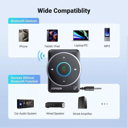 UGREEN Bluetooth 5.4 Receiver AUX Car Audio Adapter Noise Cancellation