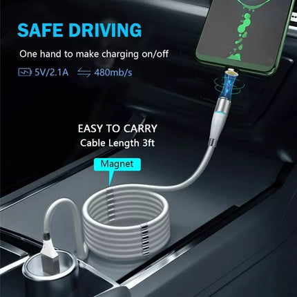 BDI 3-IN-1 PD Fast Charge Cable with Magnetic for USB-C, Micro USB, MFi iOS