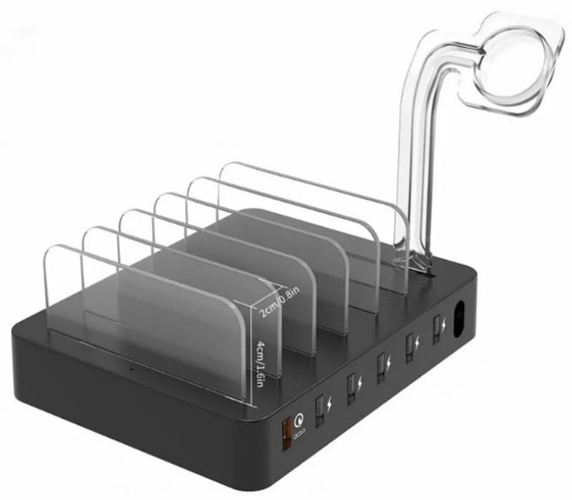 Choetech Q3008 6-Port USB Multi Device Charging Station Dock w/ 6 Charging Cable