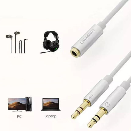 UGREEN 2x Dual 3.5mm Male to 3.5mm Female Audio & Mic Headphone Y Splitter Cable