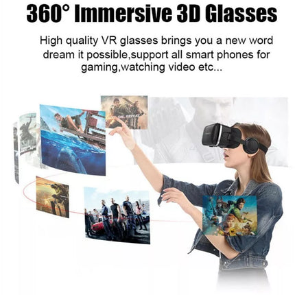 VR SHINCON 6.0 High-Quality 3D VR Glasses Headsets w/ Controller - iOS & Android