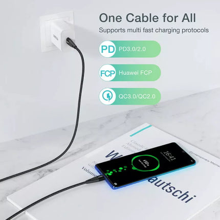 Choetech PD 60W 3A Type C Fast Charging USB C to USB C Charger Cable iPhone 16