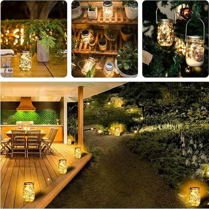 BDI Outdoor Waterproof Solar LED Lantern Crackle Glass Lamp Lantern