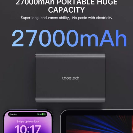Choetech B635 27000mAh USB-C PD3.0 Portable Laptop Power Bank with 222.5W Output