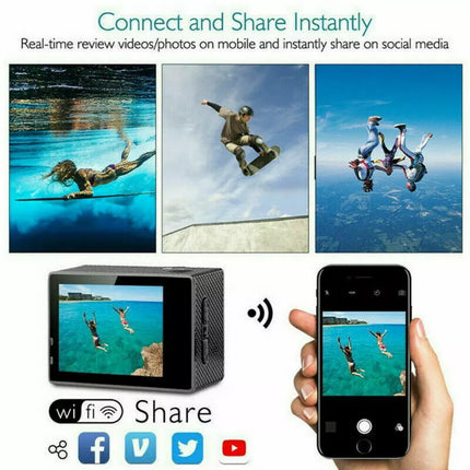 BDI Sports Pro 4K WiFi Action Camera Ultra HD Waterproof DV Camcorder w/ Remote