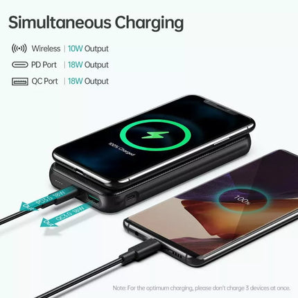 Choetech B650 Qi Wireless 10,000mAh Power Bank 18W USB C PD iPhone 16 15 Samsung