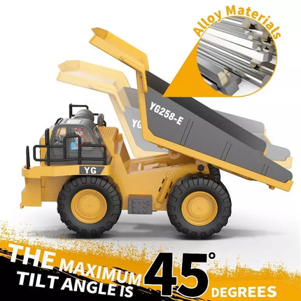 Yi Gong Toys 1:24 9CH 2.4G RC Construction Dump Truck Toy with Lights & Sounds