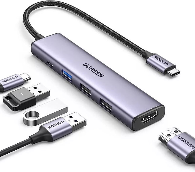 Ugreen 5-in-1 USB C HUB Multiport Adapter - 4K HDMI, PD 100W, 3 x USB-A