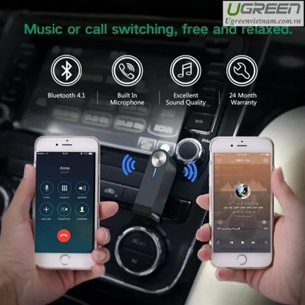 UGreen Bluetooth 4.1 Car Music Audio Receiver Adapter Mic & Battery aptX