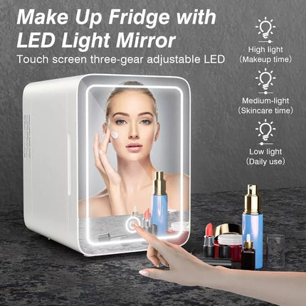 BDI B602 AC/DC Portable Beauty Cosmetics Cooler Skincare Fridge - Mirror & LED