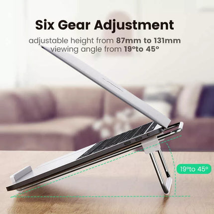 UGREEN Hollowed-Out Height Adjustable Laptop Stand Folding Support 16"
