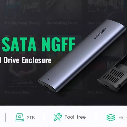Ugreen M.2 SATA NGFF External SSD Enclosure USB 3.1 to B-Key M&B Key w/ UASP