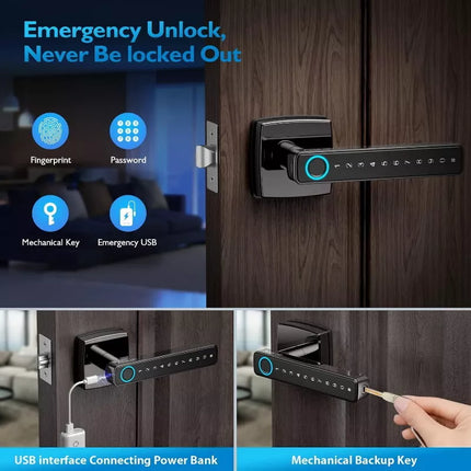 BDI Premium Fingerprint Passcode Smart Keyless Digital Door Lock Mortise Handle