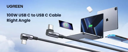 UGREEN USB C to USB C PD 100W Fast Charging Cable 90 Degree iPhone 16 Galaxy S23
