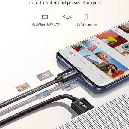 UGREEN USB 3.0 to USB-C Cable w/ 3A QC 3.0 Fast Charging for iPhone 16, 15, S24