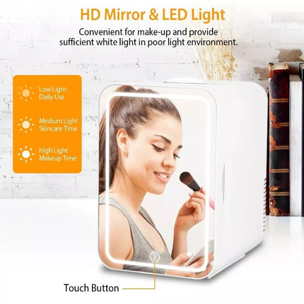 BDI B602 AC/DC Portable Beauty Cosmetics Cooler Skincare Fridge - Mirror & LED