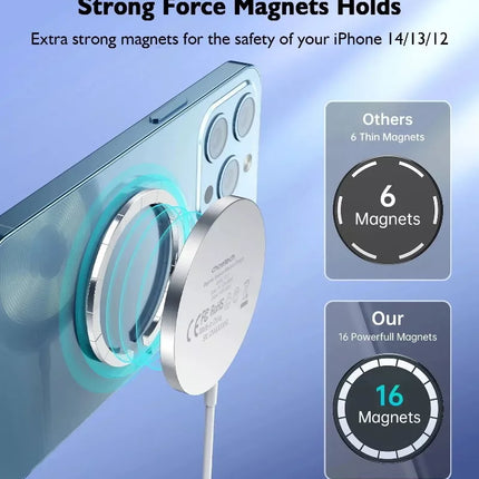 Choetech Magnetic Wireless Charger 15W MagSafe For IPhone 16/15/14/13 & AirPods