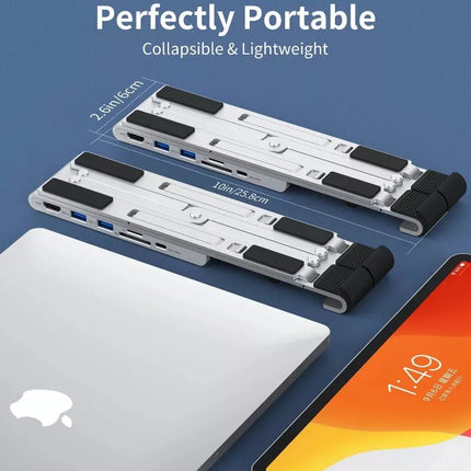CHOETECH HUB-M43 Collapsible Laptop Stand with USB-C Hub 7-in-1 Docking Station