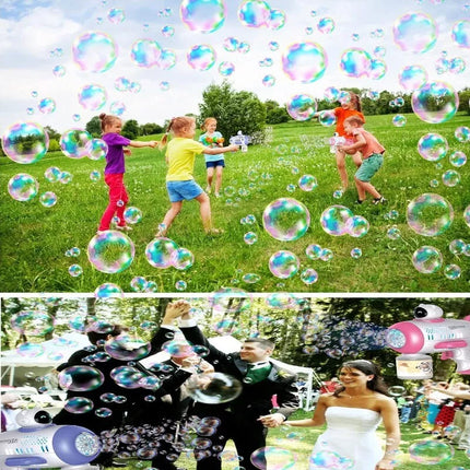 Mercita Space Bubble Guns Machine with LED & Rechargeable Battery for Kids