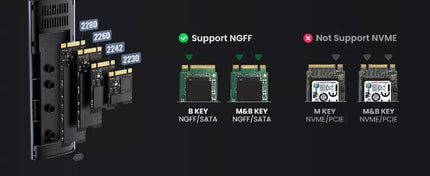Ugreen M.2 SATA NGFF External SSD Enclosure USB 3.1 to B-Key M&B Key w/ UASP