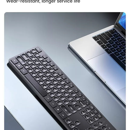 UGREEN 104-Key 2.4GHz Ergonomic Wireless Keyboard - Windows, Mac, Linux, Android