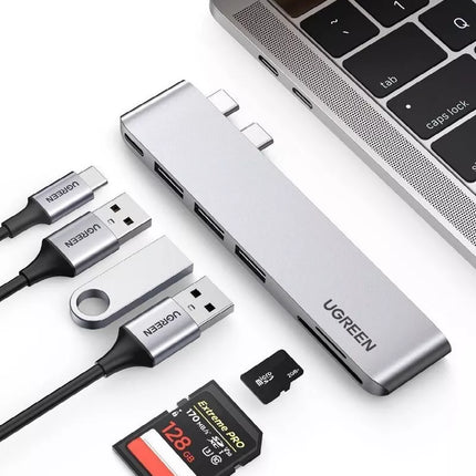 UGREEN 6-in-2 USB C Hub USB 3.0 TF/SD Thunderbolt 3.0 for MacBook Pro/Air M1