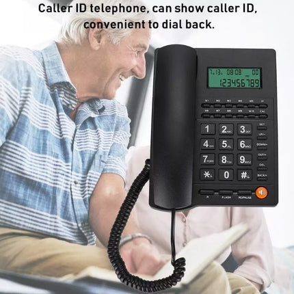BDI Landline Corded Telephone Caller ID Desk Phone w/ Large Button Home/Office