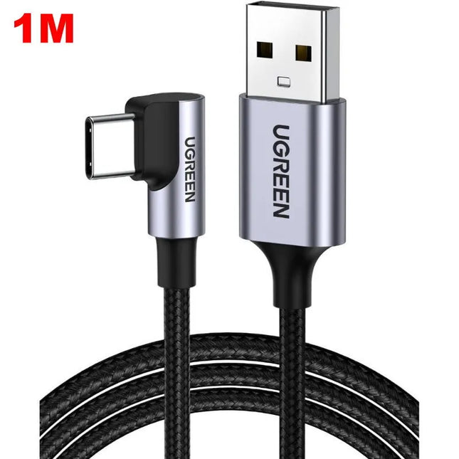 Ugreen Right Angle 90 Degree USB-A to USB-C 18W 3A Fast Charger Cable