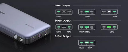 UGREEN 145W 25000mAh Power Bank 3-Port Portable Charger PD 3.1 for Laptop