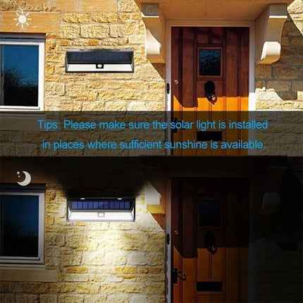 BDI Outdoor Caravan Spotlights Floodlights 800lm Solar Sensor Wall Light w/ PIR