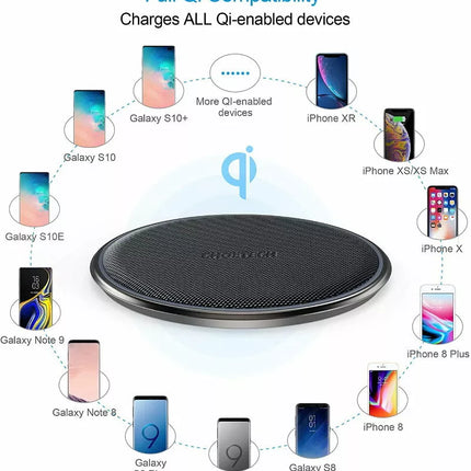 Choetech T539-S 10W Fast Wireless Charger Charging Pad Qi Certified