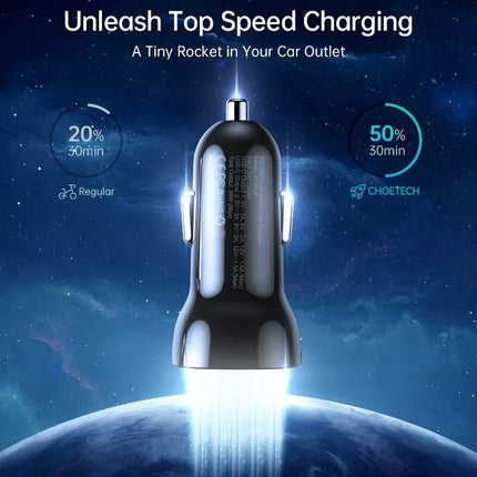 Choetech T200 MagSafe Wireless Car Holder + Dual USB C Charger For iPhone 16 15