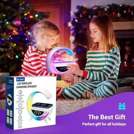 BDI Bedside Table Atmosphere Lamp w/ 15W Quick Wireless Charger & Speaker