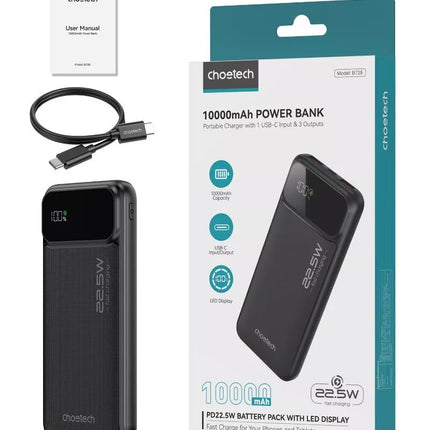 CHOETECH 3-Ports PD 22.5W Digital Display Power Bank - B731, B730, B729, B728