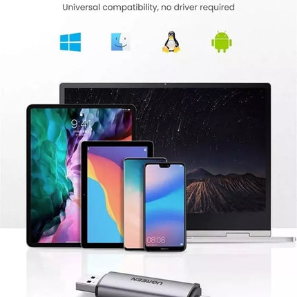 Ugreen 2-in-1 USB-C + USB 3.0 TF/SD Card Reader OTG Memory Card Adapter