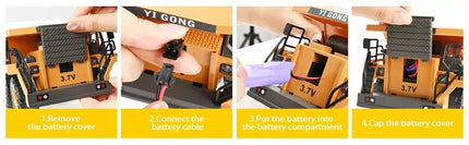 Yi Gong Toys 1:24 9CH 2.4G RC Construction Dump Truck Toy with Lights & Sounds