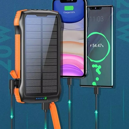 Choetech B657 20,000mAh Qi Wireless Solar Power Bank w/ LED Light Charge 5 Phone