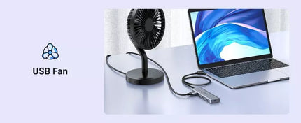UGREEN 5-In-1 Ultra Slim 4-Port USB 3.0 Hub PD Charging with 5Gbps Data Transfer