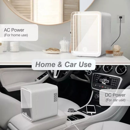 BDI B602 AC/DC Portable Beauty Cosmetics Cooler Skincare Fridge - Mirror & LED