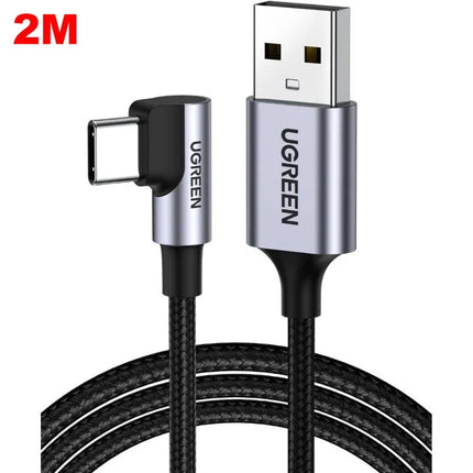 Ugreen Right Angle 90 Degree USB-A to USB-C 18W 3A Fast Charger Cable