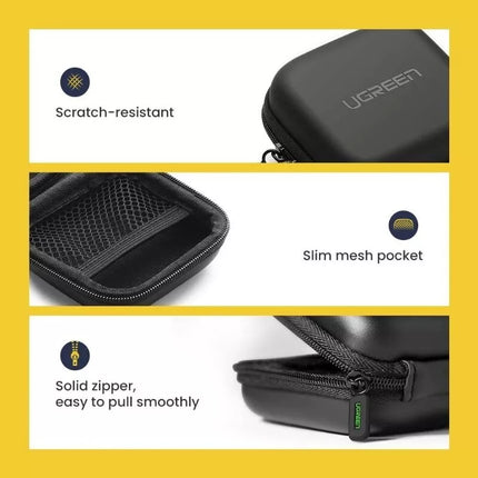 UGREEN Earbuds Earphone Carrying Case Holder Storage Bag with Carabiner
