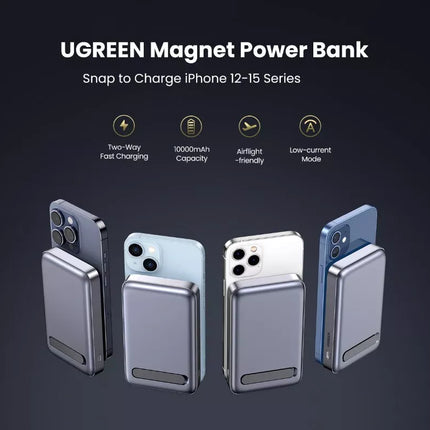 Ugreen 10000mAh PD Magsafe Wireless Power Bank Magnetic Battery w/ Kickstand