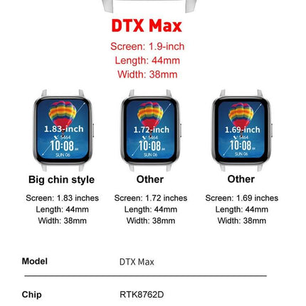 DTX MAX 1.9 Inch HD Display IP68 Waterproof NFC Payment Smart Watch