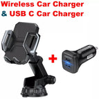 Wireless Car Charger + USB C Car Charger