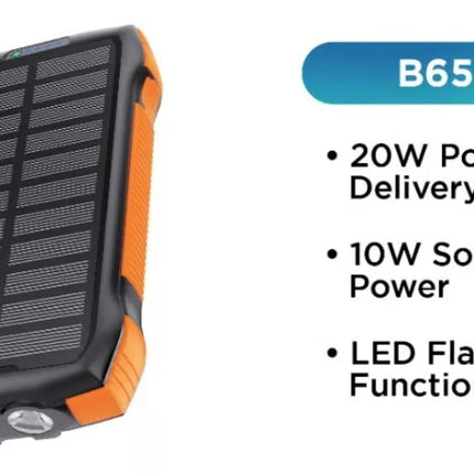 Choetech B657 20,000mAh Qi Wireless Solar Power Bank w/ LED Light Charge 5 Phone