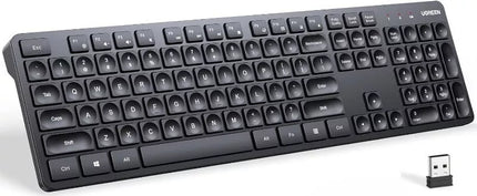 UGREEN 104-Key 2.4GHz Ergonomic Wireless Keyboard - Windows, Mac, Linux, Android