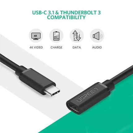 UGREEN USB Type C Extension Cable - USB C Male to USB C Female, 100W PD, 4K