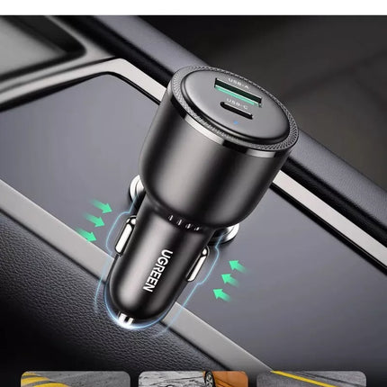 Ugreen 63W USB C Car Charger Adapter - PPS 45W Super Fast Charging 2.0 + 18W QC