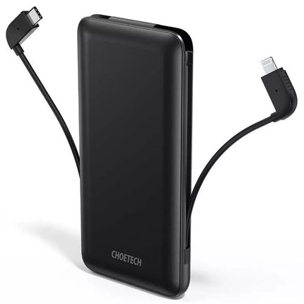 Choetech PD18W 10,000mAh Power Bank Built-in MFi Cable & USB-C Charging Cable